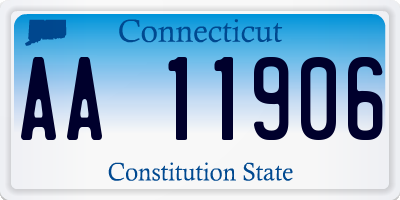 CT license plate AA11906