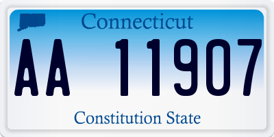 CT license plate AA11907