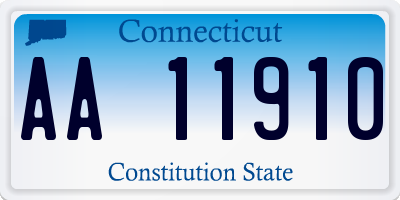 CT license plate AA11910