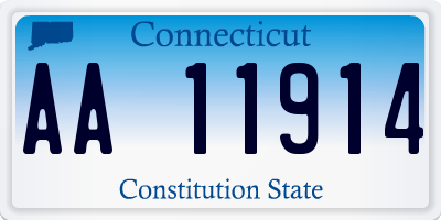 CT license plate AA11914