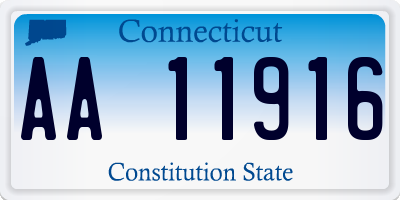 CT license plate AA11916