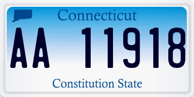 CT license plate AA11918