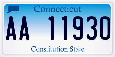 CT license plate AA11930