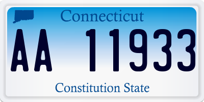 CT license plate AA11933