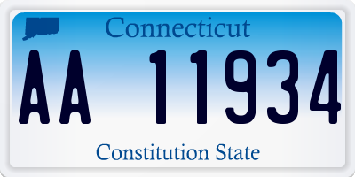 CT license plate AA11934