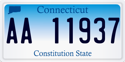 CT license plate AA11937