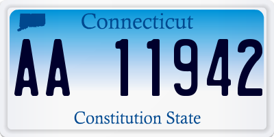 CT license plate AA11942