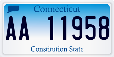 CT license plate AA11958