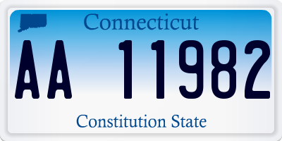CT license plate AA11982