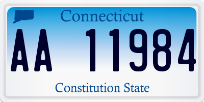 CT license plate AA11984