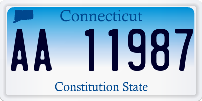 CT license plate AA11987