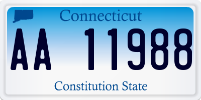 CT license plate AA11988