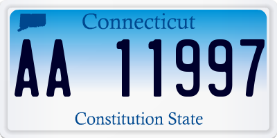 CT license plate AA11997