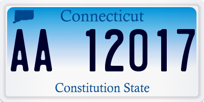 CT license plate AA12017