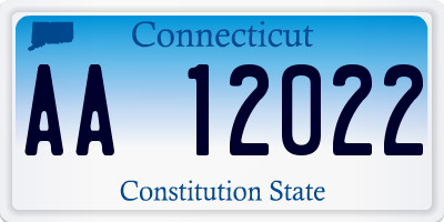 CT license plate AA12022