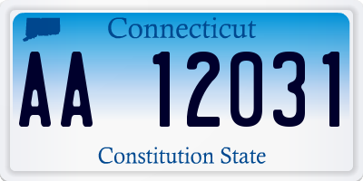 CT license plate AA12031