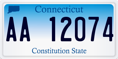 CT license plate AA12074