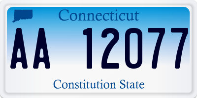 CT license plate AA12077