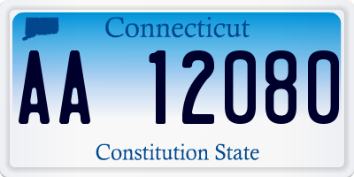 CT license plate AA12080