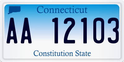 CT license plate AA12103