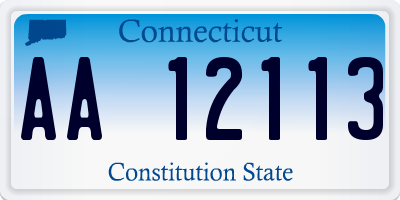 CT license plate AA12113