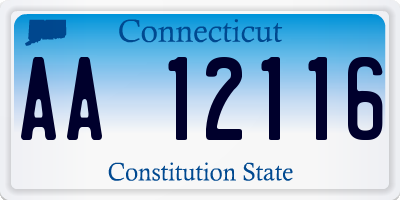 CT license plate AA12116