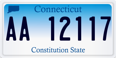 CT license plate AA12117