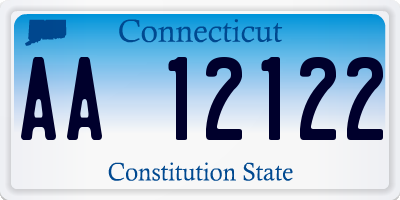 CT license plate AA12122