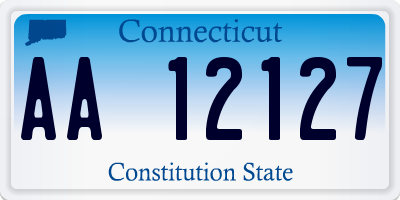 CT license plate AA12127