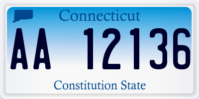 CT license plate AA12136