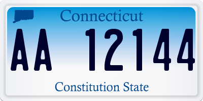 CT license plate AA12144