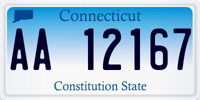 CT license plate AA12167