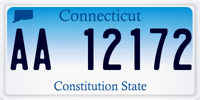 CT license plate AA12172