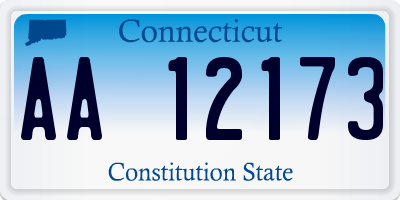 CT license plate AA12173