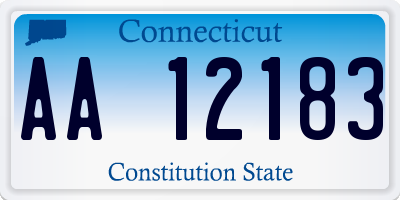 CT license plate AA12183