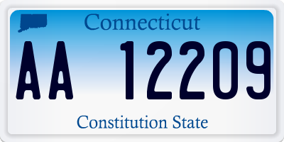 CT license plate AA12209