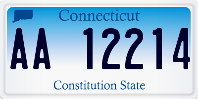 CT license plate AA12214