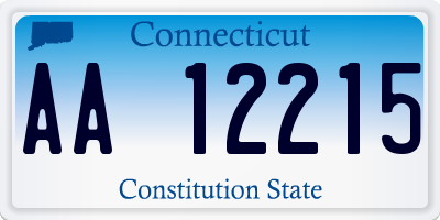 CT license plate AA12215