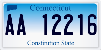 CT license plate AA12216