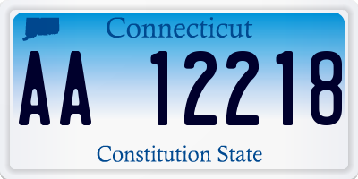 CT license plate AA12218