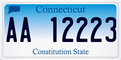 CT license plate AA12223