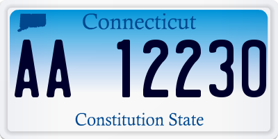 CT license plate AA12230