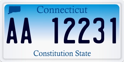 CT license plate AA12231