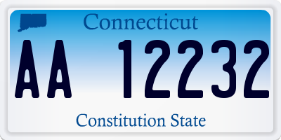 CT license plate AA12232