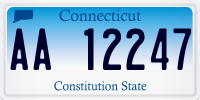 CT license plate AA12247
