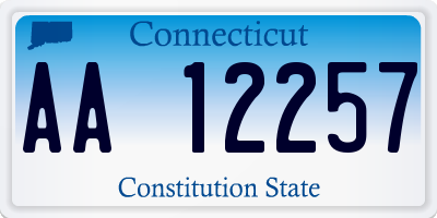 CT license plate AA12257