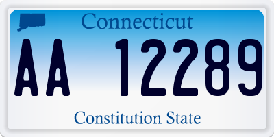 CT license plate AA12289