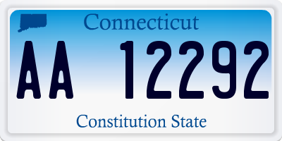 CT license plate AA12292