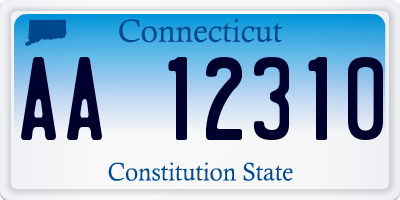 CT license plate AA12310