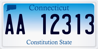 CT license plate AA12313